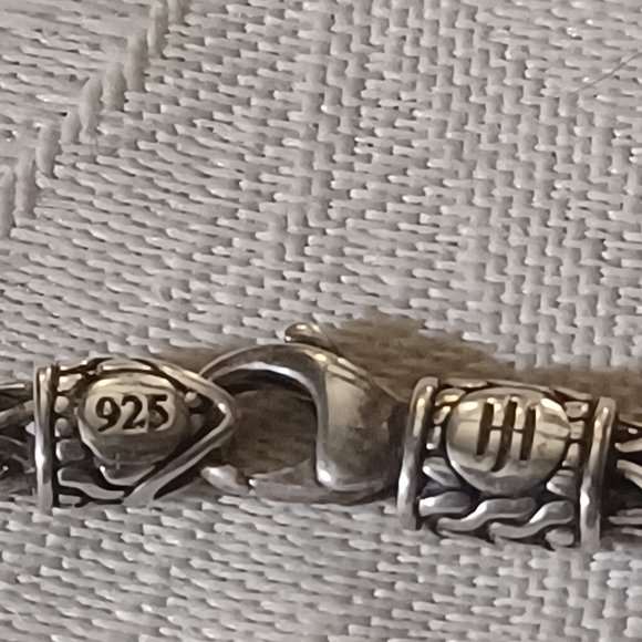 John Hardy Classic Chain Icon Necklace and Hammered Square Pendant, SS - Picture 5 of 9